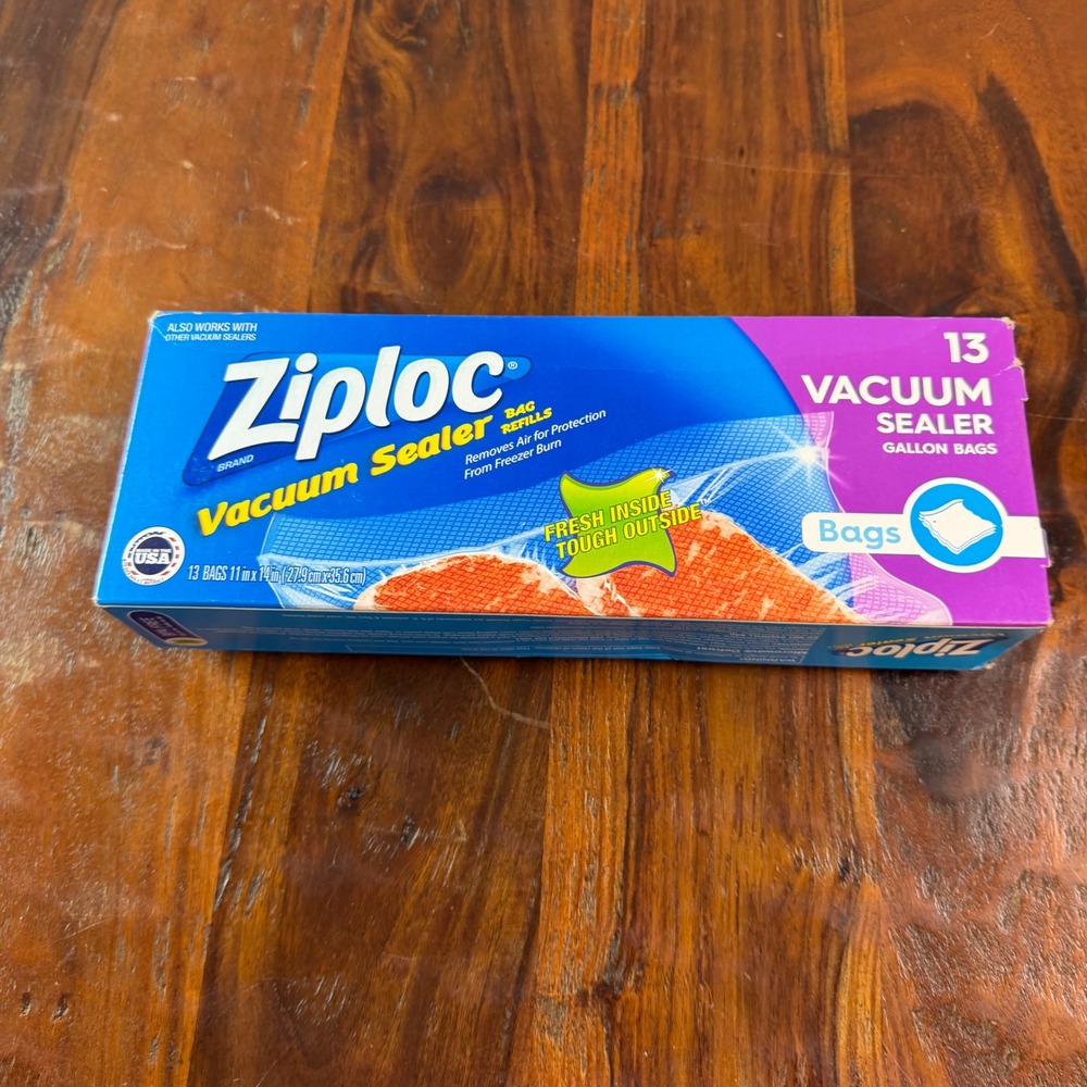 Ziploc Vacuum Sealer Bag Refills Gallon Size 13 Count BPA Free 11x14 2 Boxes